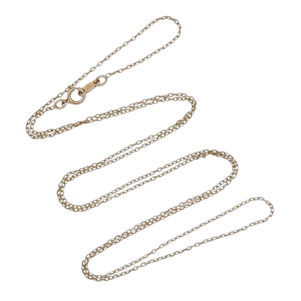 Vintage Gold-Tone Italy Sterling Silver 925 1.1mm Cable Link Chain Necklace 25"